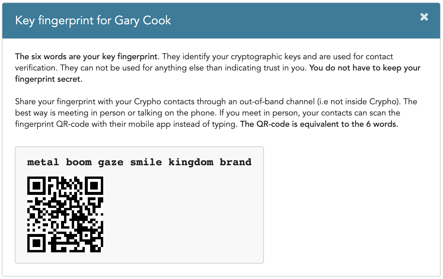 &ldquo;My fingerprint: desktop/web&rdquo;